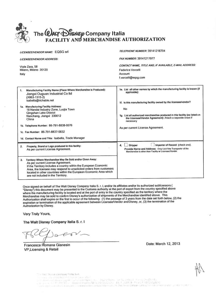 Disney Authorization