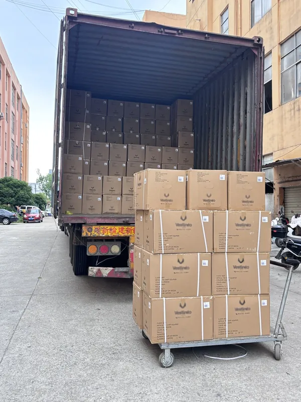 Container loading — custom uniforms ready for export