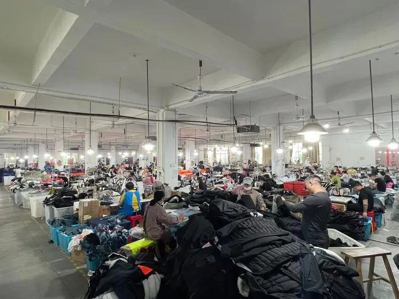 elomos factory workshop — sewing production floor